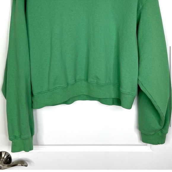 SPORTY & RICH Disco NEW Crewneck Logo Sweatshirt Size S Kelly Green NEW - Picture 4 of 9